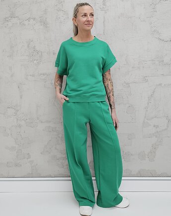 Chiara oversizowy komplet bezrękawnik i spodnie wide leg Sprin Green, Ablush