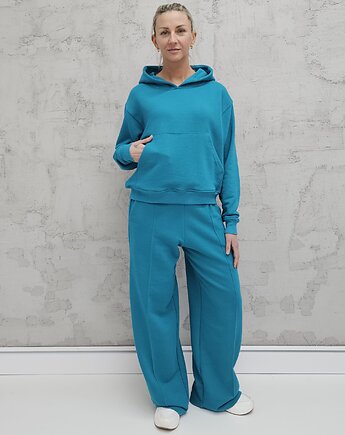 Komplet oversized kangurka i szerokie spodnie wide leg Alexandrite, Ablush