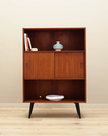 Regał tekowy, duński design, lata 70, produkcja: Dania, Przetwory design