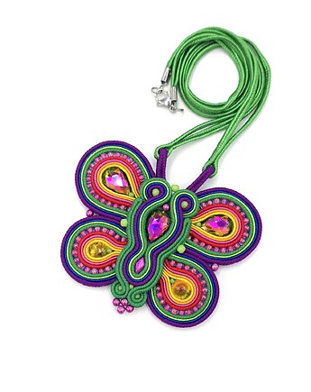 Butterfly wisior sutasz motyl kolorowy naszyjnik na wiosnę 02, Katrina Rossa