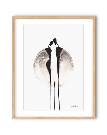 Grafika 21X30 malowana ręcznie na papierze, MiniMalArt