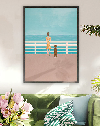 Morska promenada - plakat fine art, minimalmill