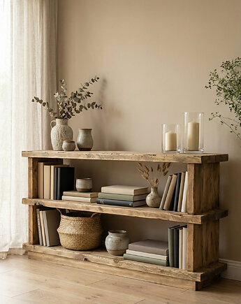 Drewniany regał loftowy ręcznie robiony, PiorunowoSzafa