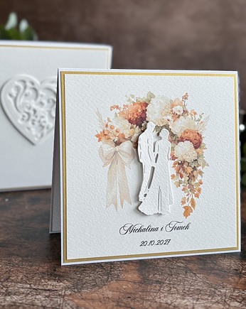 Personalizowana kartka ślubna w pudełku z kopertą, W38E, Anna Art and Crafts