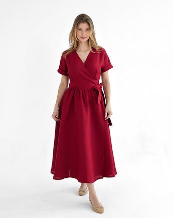 Lniana Sukienka JASMINE RED WINE, so linen!