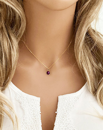 NASZYJNIK z rubinem, minimalistyczny naszyjnik, Anemon Atelier