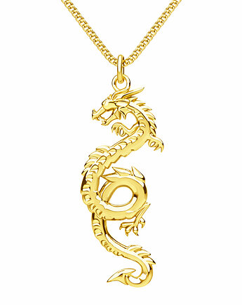 SMOK CHIŃSKI- naszyjnik srebro, złoto, różowe złoto, ISSI Jewelry