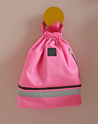 Plecako - worek Kido PINK z odblaskiem, survband