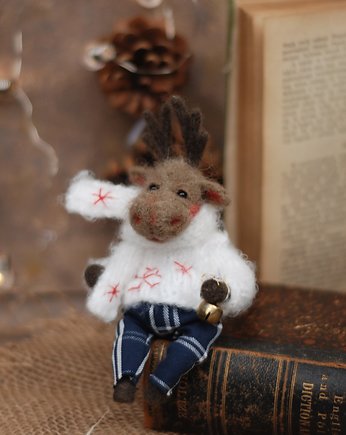 Renifer Anatol- Biały, BoboLobo Handicraft