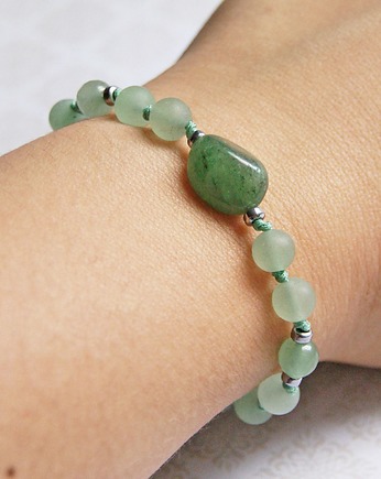 Amulet - spokój- awenturyn zielony, kaktusia