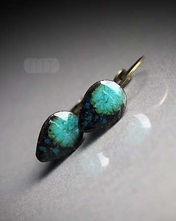 Kolczyki ceramiczne Algowe Krople - zamówienie indywidualne