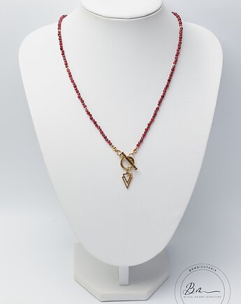 Płomień Kobiecości: Naszyjnik z Granatem i Chalcedonem, Black Mamba Jewelry