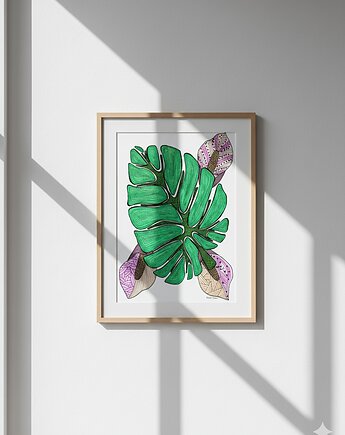 8. MONSTERA - rysunek, plakat., kama4you