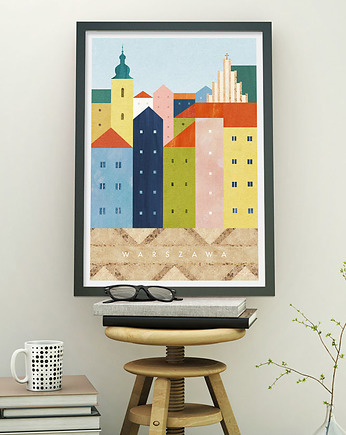 Warszawa - Stare Miasto - plakat 50x70 cm, minimalmill