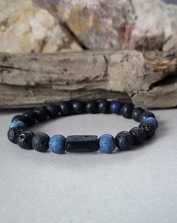 Męska bransoletka z surowym Turmalinem, Seylla pracownia