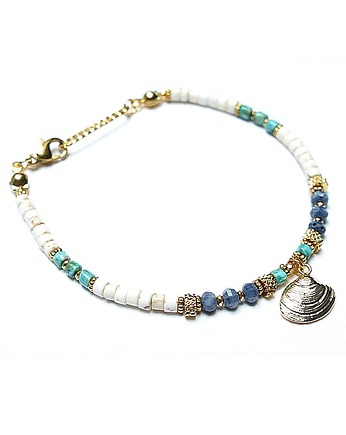 Sea collection /white seashell/ 23.06.25/ bransoletka, KiKa pracownia