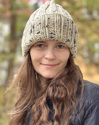 Buran - zimowa czapka z wełny peruwiańskiej plamy atramentu, Made by Jaga