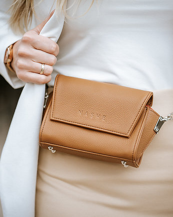 Nerka Crossbody camel skórzana NASHE, NASHE