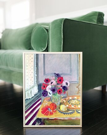 Matisse obraz,kwiaty, kolorowa dekoracja ścienna, plakat,, black dot studio