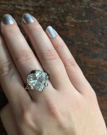 Organica Heart pierścionek srebrny, meduska