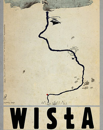 Poster Polska Wisła (R. Kaja) 98x68 cm w ramie, PAKOWANIE PREZENTÓW - prezenty diy