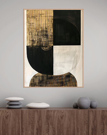 Geometria natury - Plakat, druk - Minimalizm, Boho, Loft #147, Black Sapphire Art
