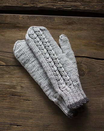Rękawiczki z 100% wełny merino z motywem kłosa, cisza kolektyw