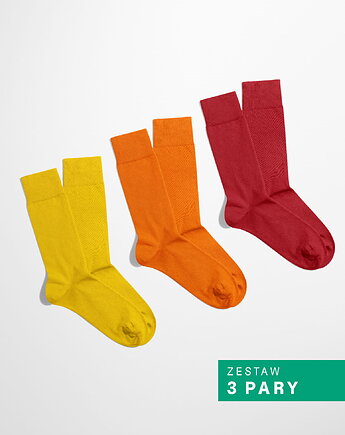 Skarpetki Essential - Żółty, Pomarańczowy, Czerwony - Zestaw 3 pary (unisex), Banana Socks