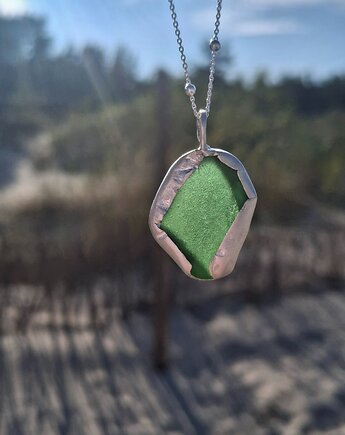 Naszyjnik szkło morskie, Atelier Cykada