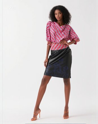 Jedwabny bluzka,, luksusowa mozaika", NAT FASHION ROOM