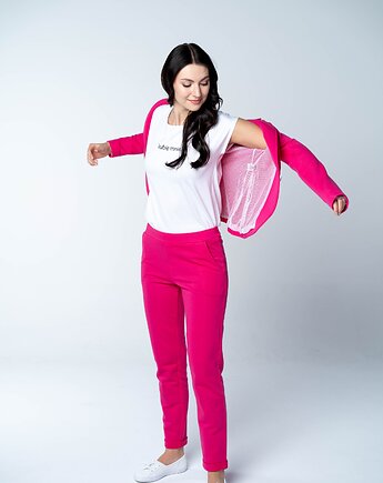 Komplet garnitur damski Fuchsia Fever z dresówki, missAmiss