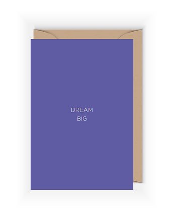 Mini kartka z holograficznym napisem Dream BIG, OKAZJE - Prezent na Komunie