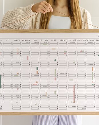 Planer ścienny z naklejkami 2027 - Polskie Święta, Niedziele Handlowe 42x60 c, Follygraph