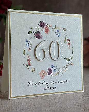 Personalizowana kartka na 60 urodziny, BH 70, Anna Art and Crafts