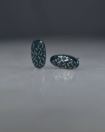 Kolczyki ceramiczne morskie zdobione platyną COCO ceramics  #043, OSOBY - Prezent dla dwojga