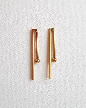 Kolczyki pozłacane Kreska i Kropka, Mitsu