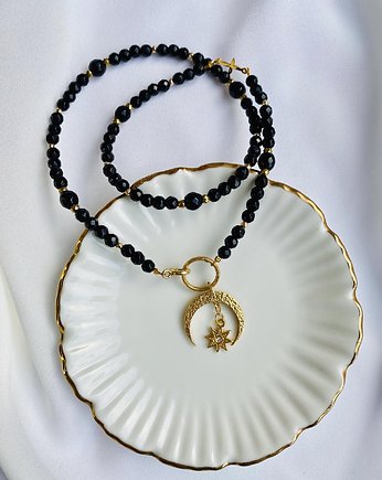 Naszyjnik z jedeitu i srebra Lunula, MaLa Jewellery