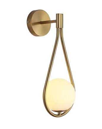 Kinkiet lampa ścienna lampa na ścianę złota szklana kula LED E27, VOLTA LIGHT