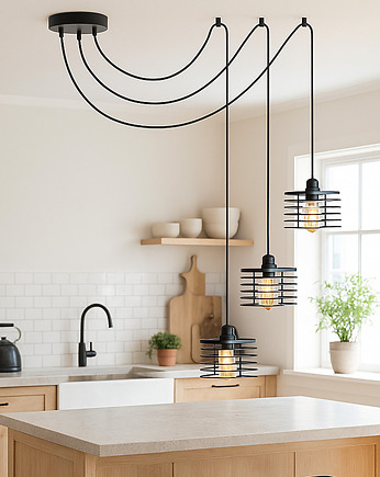 3-płomienna industrialna lampa wisząca pająk do salonu GALO LOFT L3, lampy loftowe LYSNE LOFT