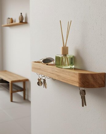 Dębowy wieszak na klucze do przedpokoju, POZYTYWNIE W DREWNIE