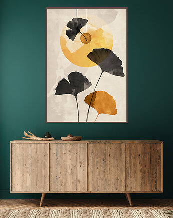 Miłorząb - Plakat, druk - Chiński Orient, Harmonia Zen, Roślinny #37, Black Sapphire Art
