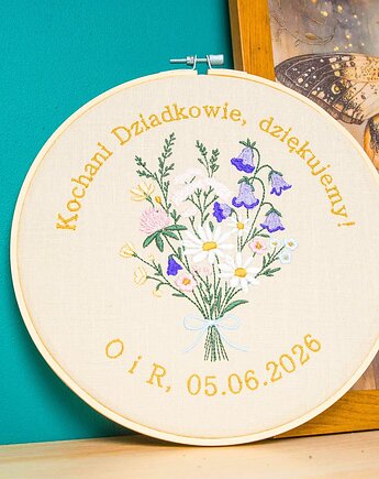 Podziękowania, Indywidualna dedykacja, haft w tamborku 23 cm, Plasun