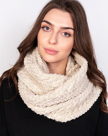 Stylowy, warkoczowy komin - SZ003 beż, Lanti