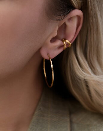 Złote kolczyki koła 4 cm ze stali chirurgicznej premium Paraiso Giosso, Paraiso