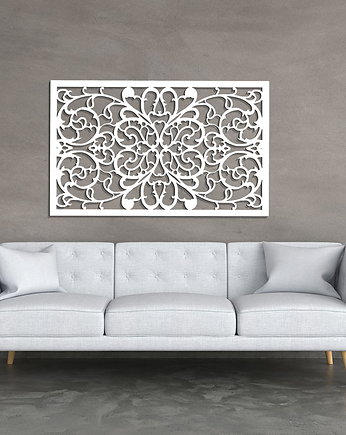 DEKORACYJNY PANEL AŻUROWY, ORNAMENT KWIATOWY, DEKORACJA ŚCIENNA 3D, 73 x 120 , ORNAMENTI