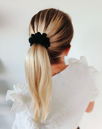 Gumka jedwabna, scrunchie, frotka black orchid MIDI, Capillum