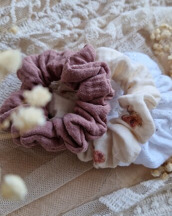 Zestaw 3 scrunchie, maka design