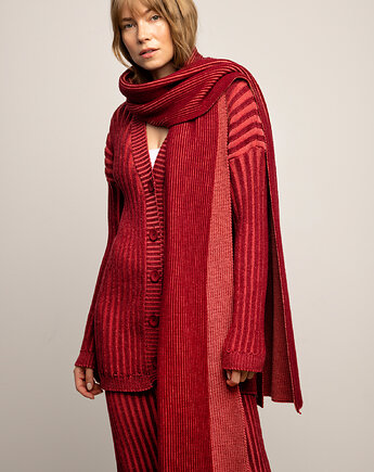 Kardigan LOVE LINES Long red, Maja Pilarek