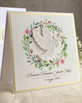 Kartka na komunię z ozdobną kopertą, 85b, Anna Art and Crafts