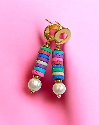 Kolczyki SUMMER COLLECTION : sztyfty kółka, kaktusia